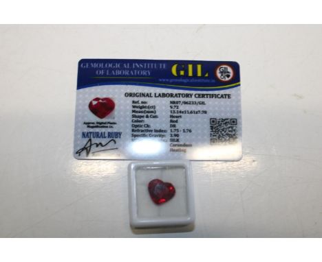 A Ruby gemstone with cert 