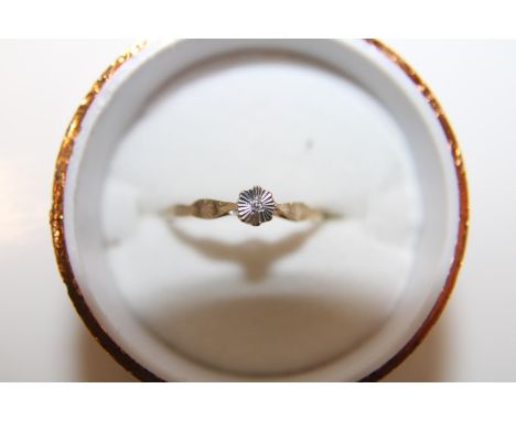 A 9ct gold diamond solitaire ring 