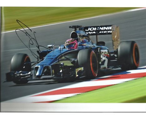 Motor Racing Jenson Button 12x8 signed colour photo picture driving for Mclaren in formula one. Jenson Alexander Lyons Button