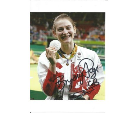 Olympics Byrony Page 6x4 signed colour photo, Great Britain trampoline gymnast who won a silver medal at the Rio 2016 games t