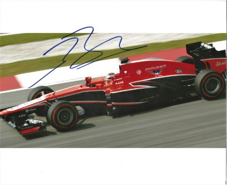 Motor Racing Jules Bianchi 10x8 signed colour photo pictured driving for Marussia in formula one. Jules Lucien André Bianchi 