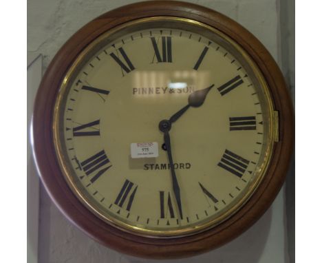 Pinney & Sons, Stamford, fusee wall clock.