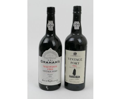 Graham's vintage port, 1984, one bottle; also Sandeman vintage port, 1994, one bottle (2) 