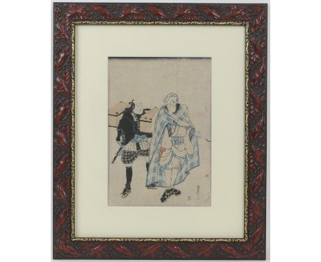 Utagawa Kunisada (1786-1865), 'Kabuki Actors', woodblock print, late 19th Century, 35cm x 24cm; also Utagawa Kunisada, 'Three