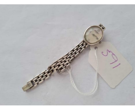 A ladies silver Rotary quartz wrist watch with integral strap WO 
