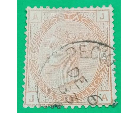1881 1/- or, brown, PL-I4 light, cds, SG163, CAT £170 