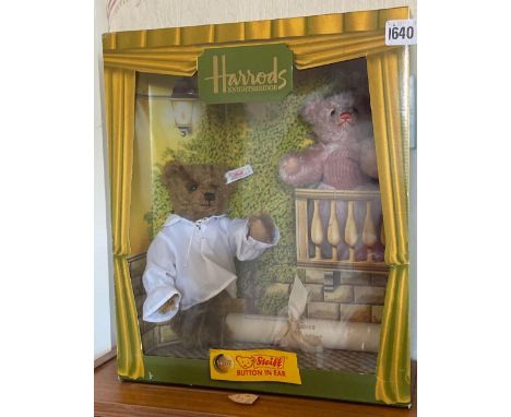 A Steiff bear in Harrods case with certificate