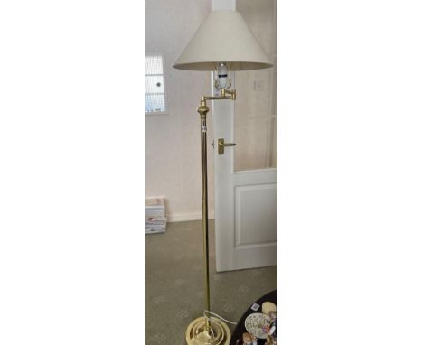 Brass standard lamp with swiivel head &amp; shade