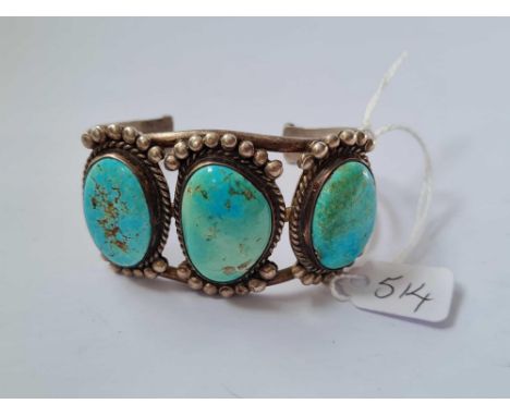 A metal Turquoise bangle