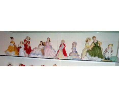 Shelf of Royal Doulton miniature figures(10)