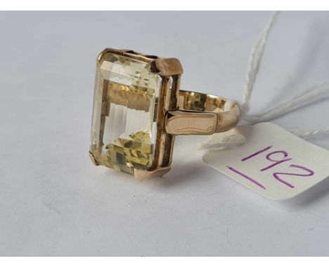 A large citrine ring 9ct size K - 7.8 gms 