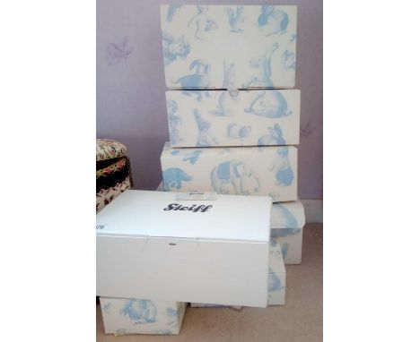 Seven Steiff empty boxes