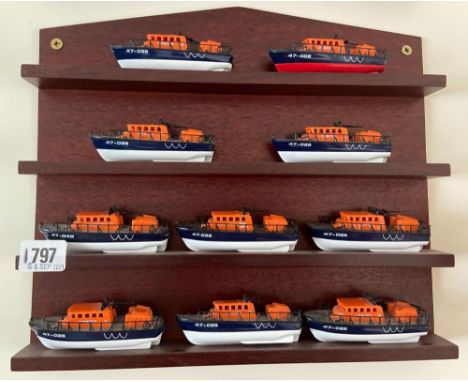 Display bracket with RNLI life boats  