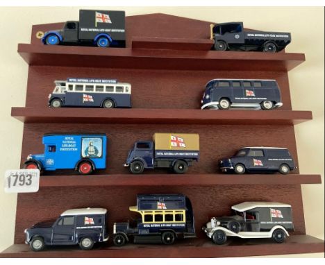 Display shelf with RNLI  vehicles
