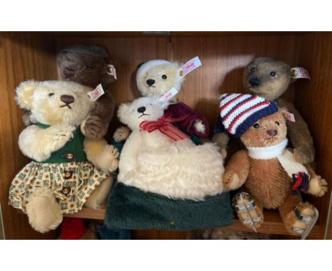 Six Steiff medium sized bears 