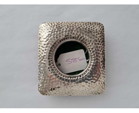 A hammered silver watch case B'ham 1901 by C&amp;C with easel back 