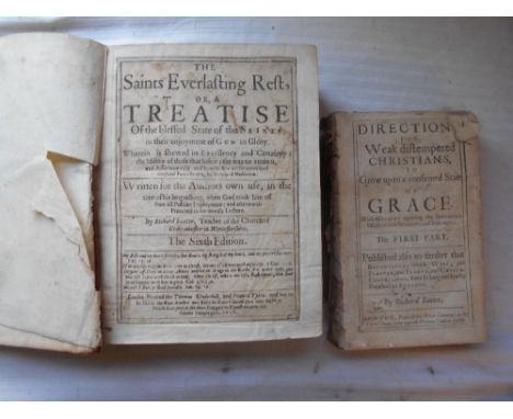 BAXTER, R.   The Saints Everlasting Rest…  6th.ed. 1656, London, 4to cont. fl. cf. lacks back bd. fr. bd. det. t/p laid down,