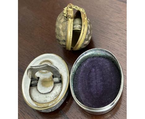 An unusual metal seal with inset compass &amp; anitque egg shaped symbol holder
