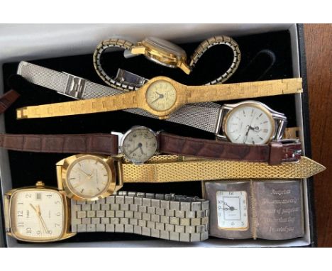 A Timex calender quartz wrist watch &amp; 5 others