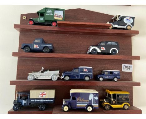 Shelf with advertising vans