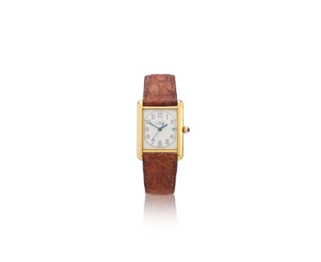  Les Must de Cartier: A large rectangular quartz wristwatch with date "Must Tank XL", Ref.2413, circa 2000 Quartz movement, w