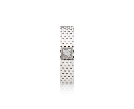  Cartier: A white gold and diamond quartz bracelet watch with mother-of-pearl dial "Ruban", Ref.2422, circa 2000 Quartz rever