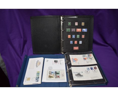Two Albums of GB Stamps, George IV onwards, mint, and First Day Covers, bureau and special cancellations