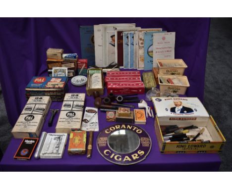 A large collection of Smoking related products and advertising including Cigarette Cards, 1930's Retail Price Catalogues incl