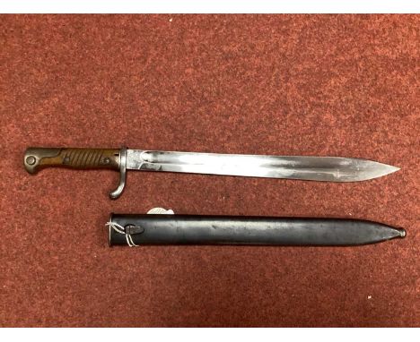 WWI Imperial German Model 1898/05 'Butcher Knife' Bayonet and Scabbard, bayonet manufacturer mark 'Weyersberg Kirschbaum &amp