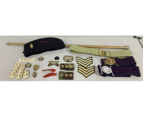 British Army Royal Army Ordnance Corps Field Service Cap, two stable belts, shoulder titles, badges and Stabrite buttons. plu