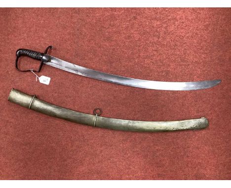 Light Cavalry Type Sabre and Scabbard, with possible modification replacement of grip and guard, blade has been shortened, sc