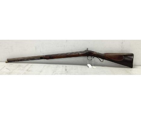 English XVIII Century Original Flintlock Sporting Gun, with later percussion conversion, manufactured by 'Wheeler' (?) with e