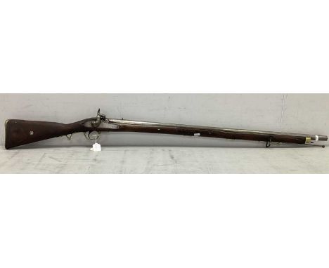 British East India Company Pattern 1842 Percussion Musket, marked with East India Company 'Rampant Lion' engraving, cocks and