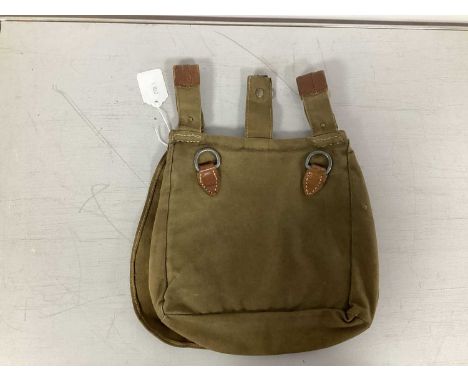 WWII German Army canvas bread bag with leather fittings.Due to the nature of these items we politely remind buyers of the nee