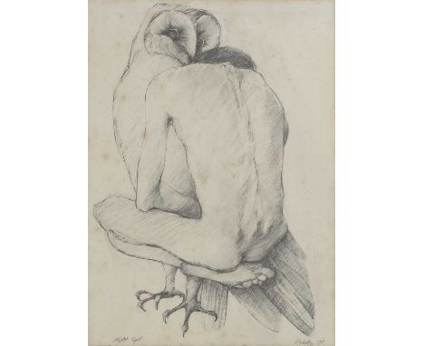 ▲ Mario Dubsky (1939-1985) 'Night Vigil'signed and dated 'Dubsky 77/8' l.r., inscribed with title l.l., pencil63 x 45cmCondit