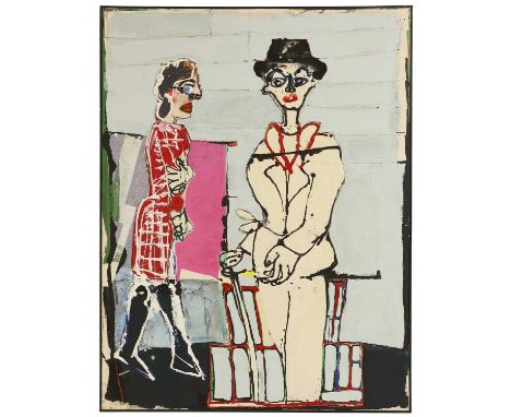 ▲ John Kiki (b.1943) 'Evening Walk' signed 'John Kiki', inscribed with title, and dated '1999/2006' verso, mixed media on can