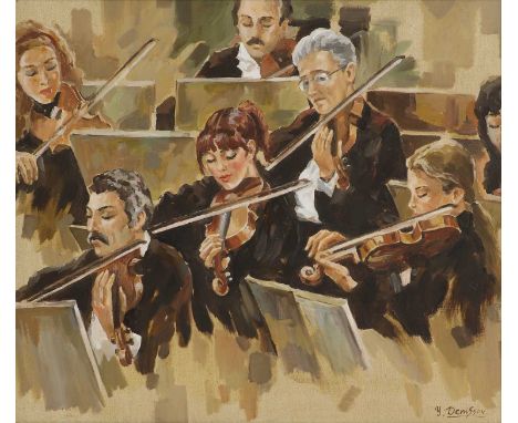 Yuri Denissov (b.1962) 'The Orchestra'signed 'Y. Denissov' l.l., oil on canvas50.5 x 60.5cmCondition ReportFramed: 58 x 68cmV