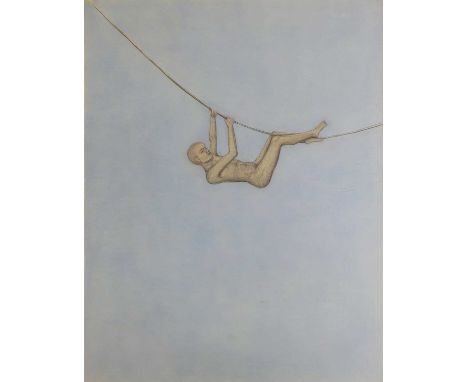 ▲ John Davies (b.1946) Figure on a ropepencil, pastel and mixed media149 x 121cmExhibited: The British Council, 'Viewpoint: B
