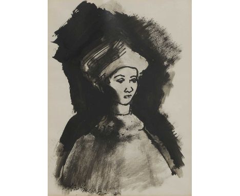 ▲ Albert Houthuesen (Dutch-British, 1903-1979) 'Young Boy Clown', 1965 signed 'Houthuesen' l.l., ink and wash34 x 24.5cmProve
