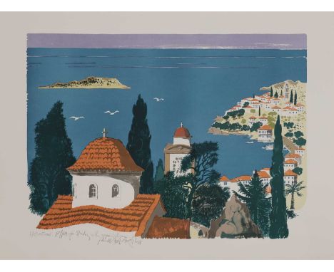 ▲ Paul Hogarth RA (1917-2001) 'Skiathos'lithograph in colours, printer's proof, signed, titled and inscribed 'P/P1 for Stanle