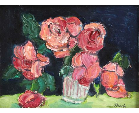 ▲ John Pawle (1915-2010) A still life of pink rosessigned 'Pawle' l.r., oil on board21 x 26cmCondition ReportFramed: 35 x 40c