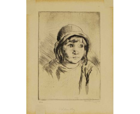 ▲ Leon Underwood (1890-1975)  'Wendy' etching, signed and dated 'Leon Underwood/1922' in pencil l.r., inscribed with title an