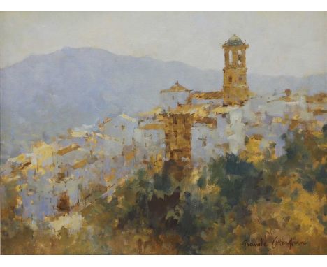 ▲ Grenville Cottingham (1943-2007)  'Village in Andalucia' signed 'Grenville Cottingham' l.r., inscribed with title on galler