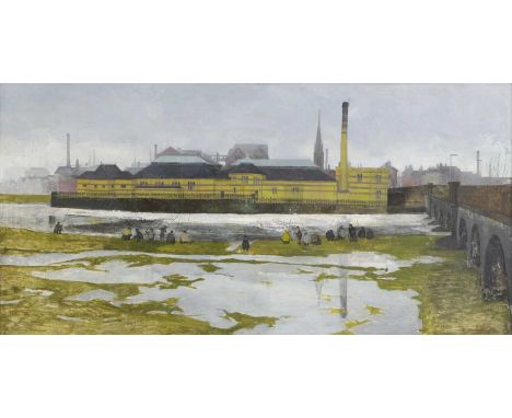 ▲ Heather Copley (1918-2001) Burton Baths, Burton-on-Trentsigned and dated 'Heather Copley 55' l.r., oil on board 61 x 125cmP
