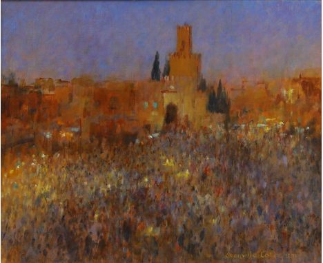 ▲ Grenville Cottingham (1943-2007) Jemaa el-Fnaa, Marrakeshsigned 'Grenville Cottingham' l.r., oil on canvas61 x 76cmGrenvill