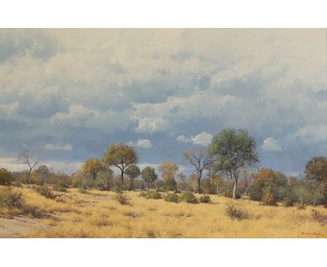 Francois Koch (South African, b.1944) 'Seeking Shelter, Kruger Park'signed and dated 'Francois Koch 00' l.r., oil on canvas 8