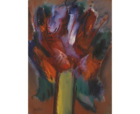 Carlos Bracher (Brazilian, b.1941) 'Jarra com Flores'signed 'Bracher' l.l., also signed, inscribed with title and dated '1992