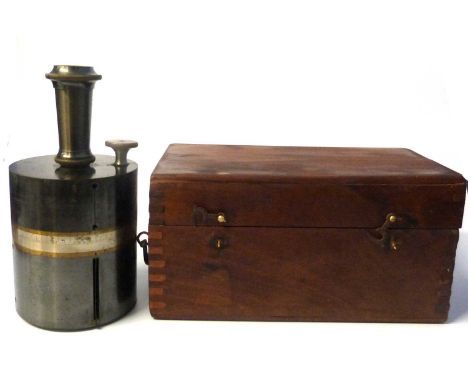 Wooden box containing a Stanley post top surveyors level