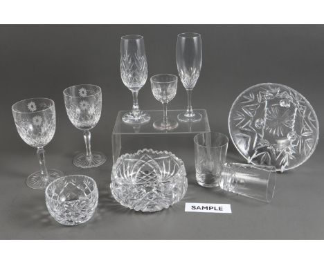 A quantity of mixed glassware, including cognac glasses, bowls and other items