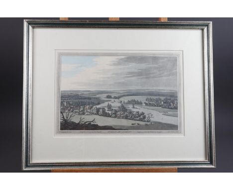 An 18th century Farington print, "Streatley and Goring", in silvered frame, and a colour print, "Mt Sonder", in strip frame